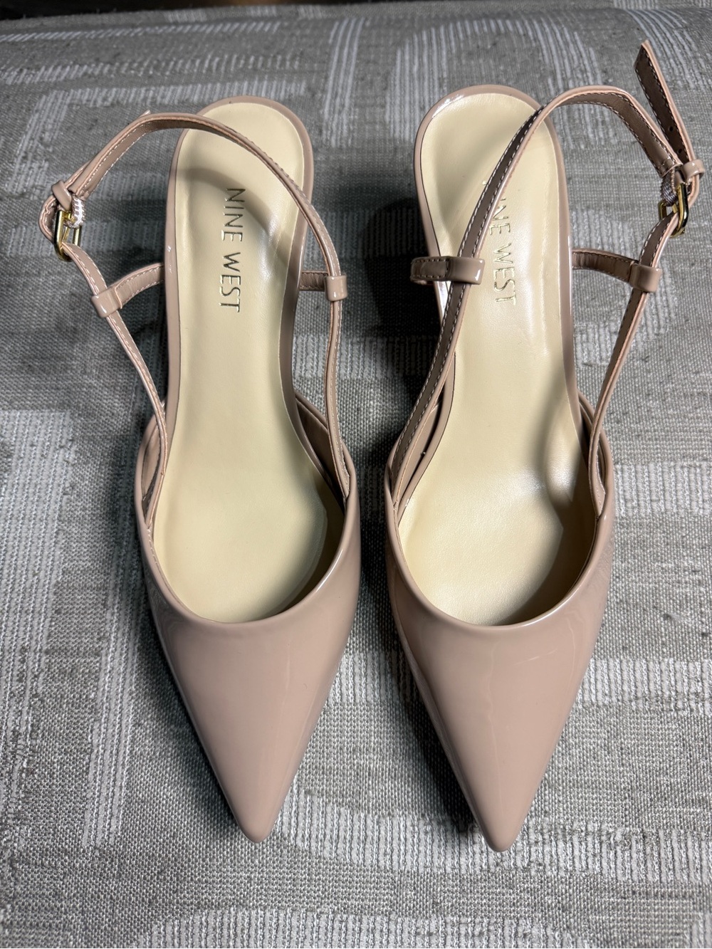 Nine West Nude/Taupe Pointed Slingback Pumps